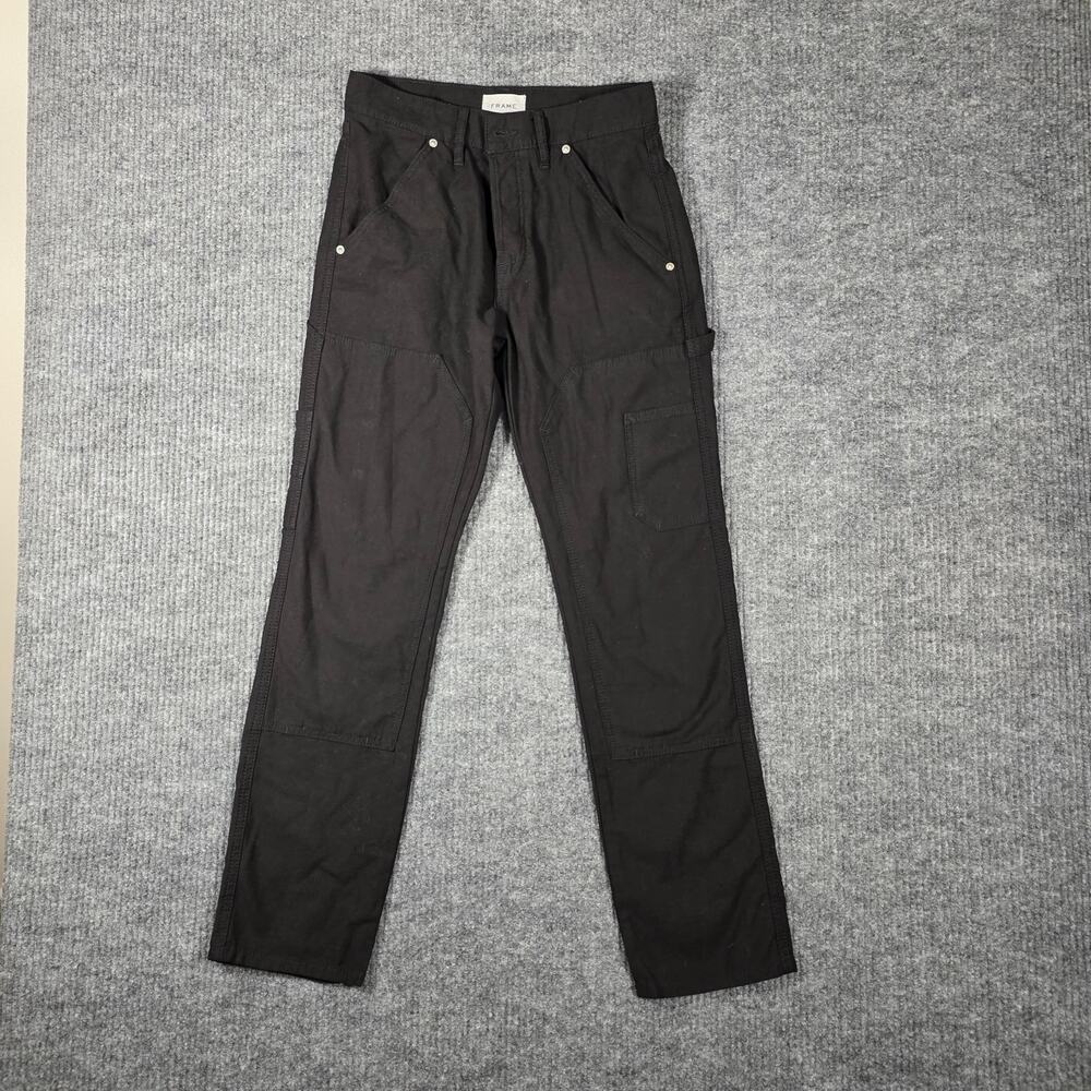 FRAME Black Carpenter Pants Women 24 Slim Straight Utility Workwear